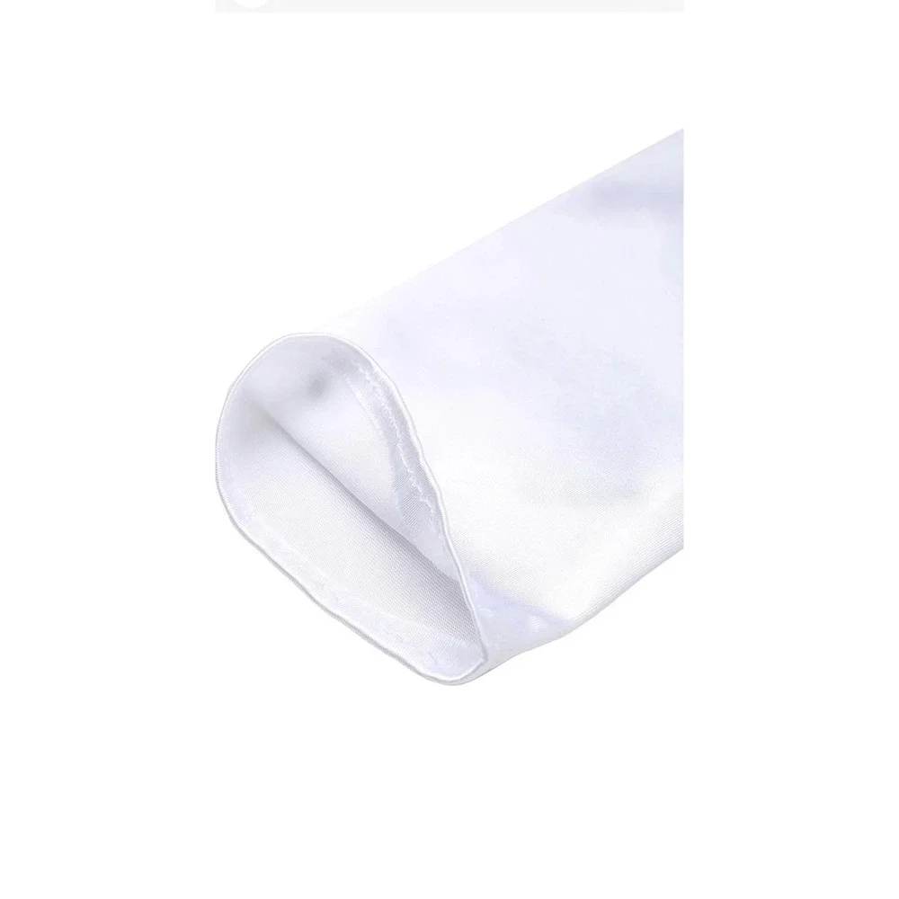 Retro White Satiny Stretch Opera Length Long over Elbow Gloves‎ 19